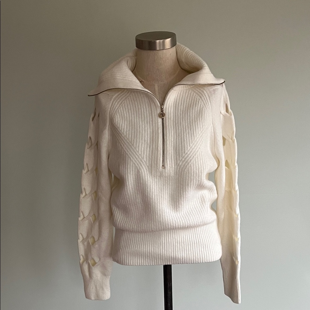 White House Black Market Cream Cowl Neck Sweater